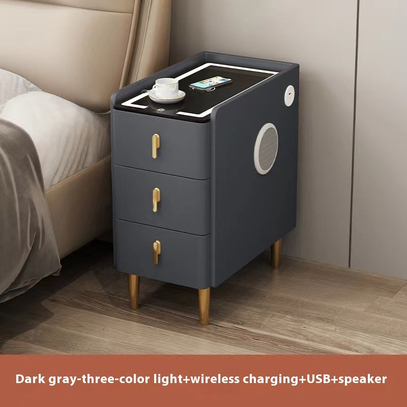 Table de Chevet QALENA™ UrbanMini – Petit Meuble Compact avec Rangement