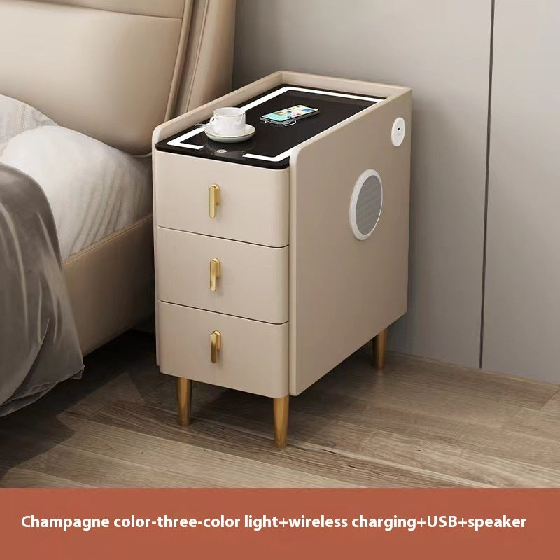 Table de Chevet QALENA™ UrbanMini – Petit Meuble Compact avec Rangement