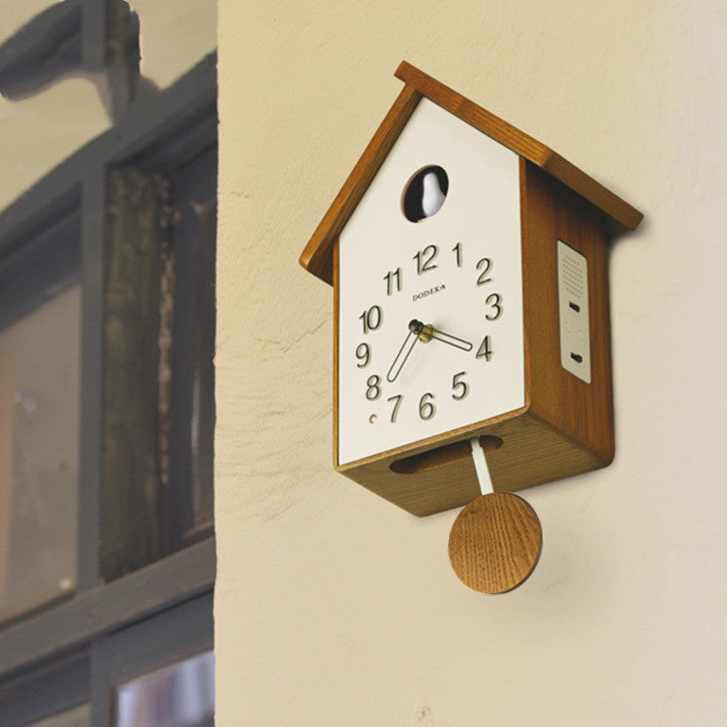 Horloge Murale QALENA™ MonoTime – Design Minimal Noir & Bois