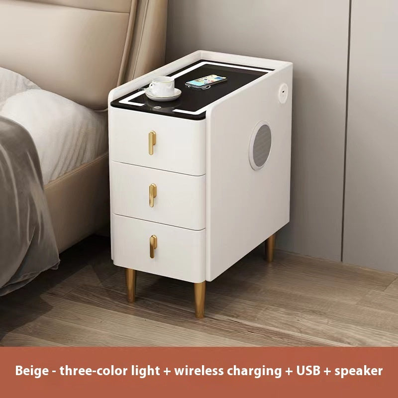 Table de Chevet QALENA™ UrbanMini – Petit Meuble Compact avec Rangement