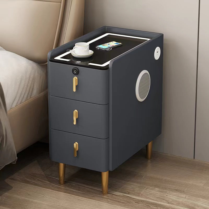 Table de Chevet QALENA™ UrbanMini – Petit Meuble Compact avec Rangement
